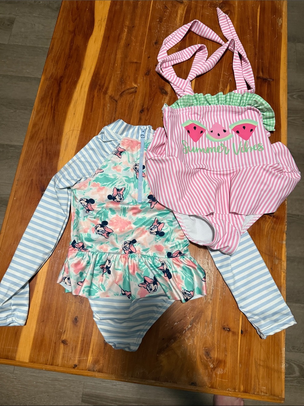 Girls' Two-Piece Swim Set - Pink, Mint & Blue